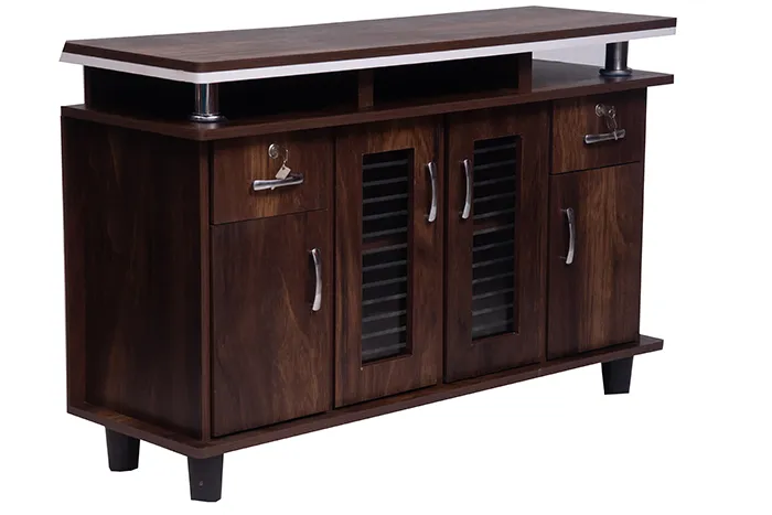 VIVDeal Asian Cream Window Stripes TV Unit